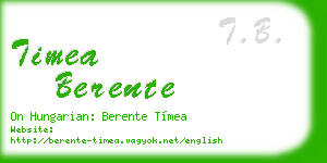 timea berente business card